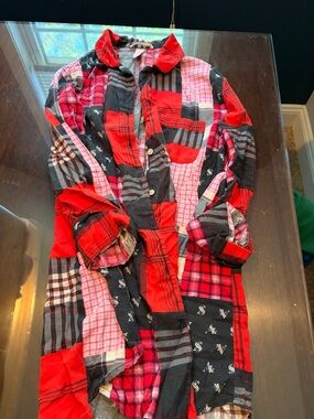 Victoria's Secret Red and Black Plaid Sleep Shirt
